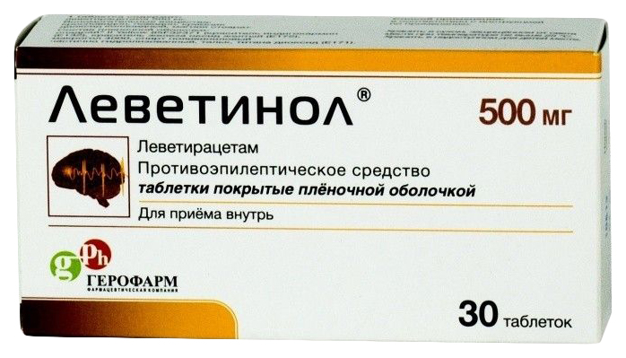 Купить Леветинол таблетки 500 мг 30 шт., Герофарм ООО