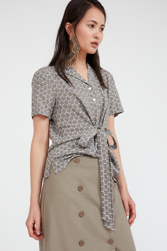 

Блуза женская Finn Flare S20-11063 серая XS, S20-11063