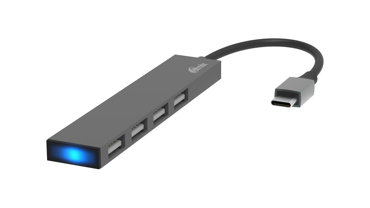 

Адаптер Ritmix USB-C/4*USB-A (CR-4402 Metal), USB-C/4*USB-A (CR-4402 Metal)