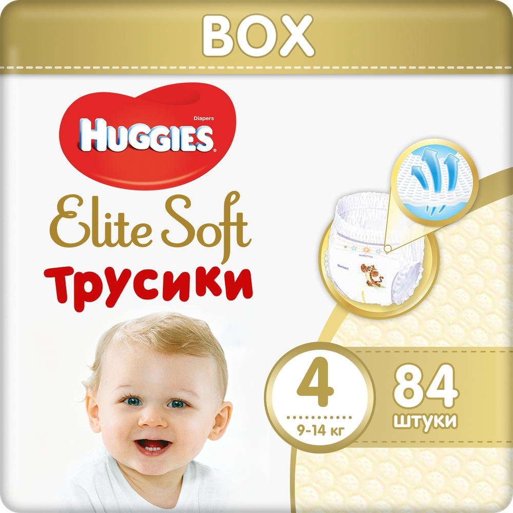 фото Подгузники huggies elite soft трусики 4 84 шт