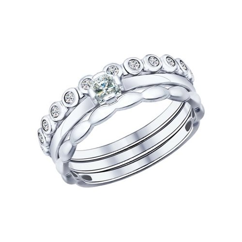 

Кольцо из серебра р. 15,5 SOKOLOV 94011706, фианит, 94011706