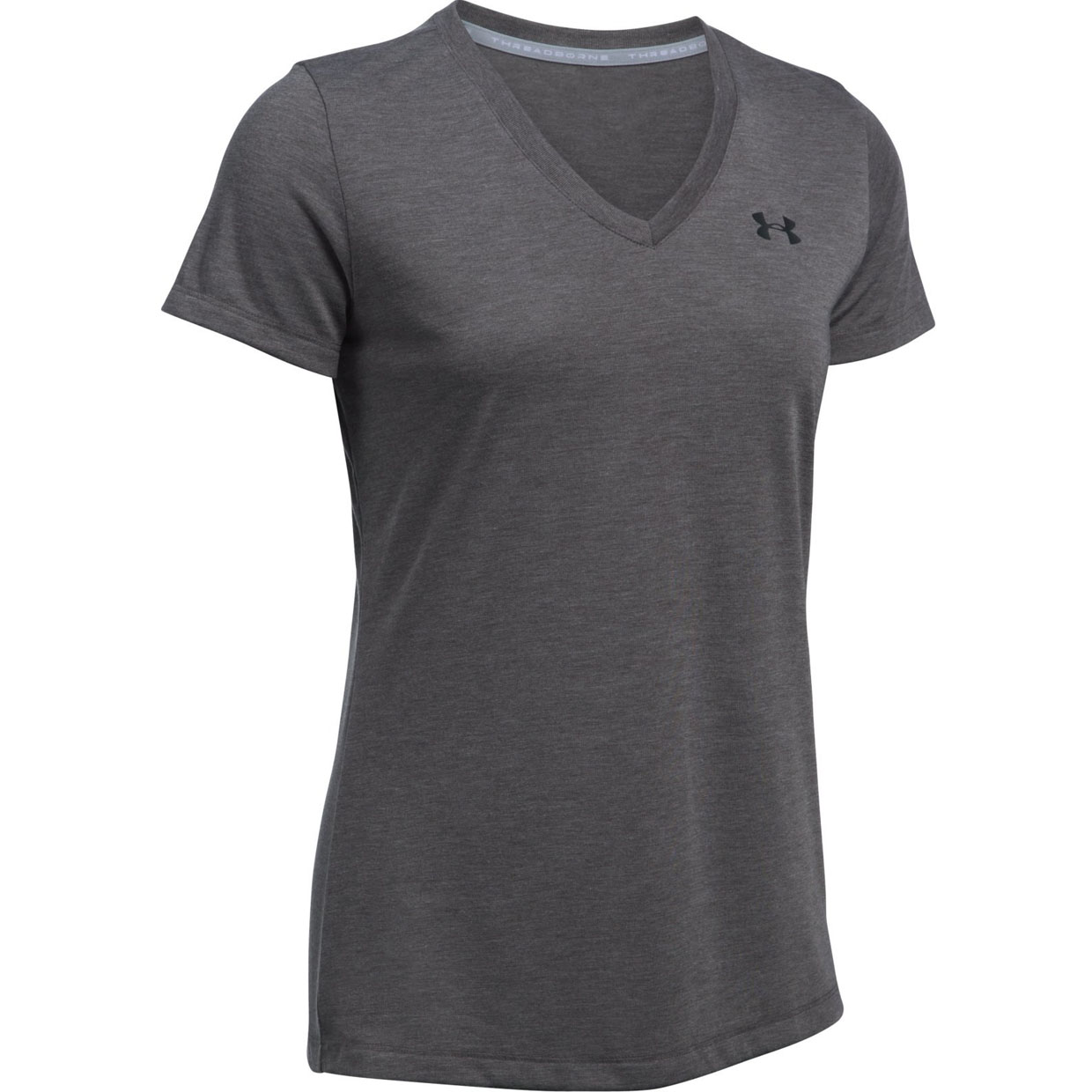 

Футболка женская Under Armour Threadborne Train V-Neck SS серая L, Threadborne Train V-Neck SS