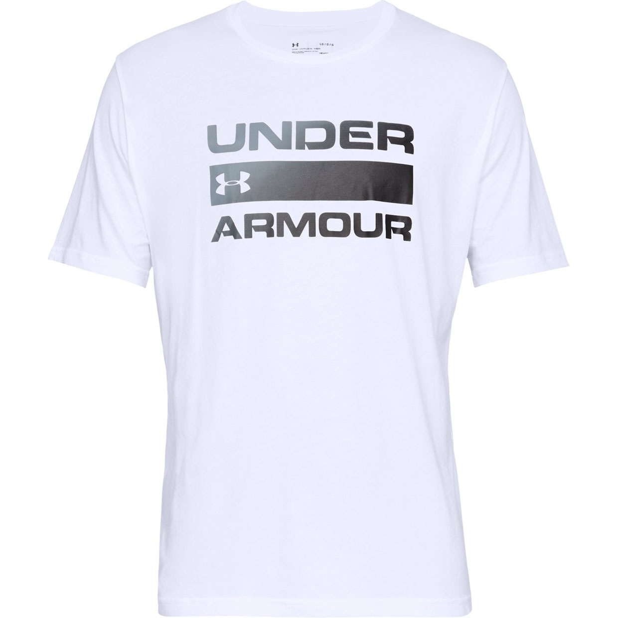 фото Футболка under armour team issue wordmark graphic charged cotton ss, 100 белая, sm