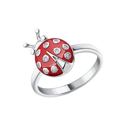 

Кольцо из серебра р.  SOKOLOV 94010400, эмаль\фианит, 94010400
