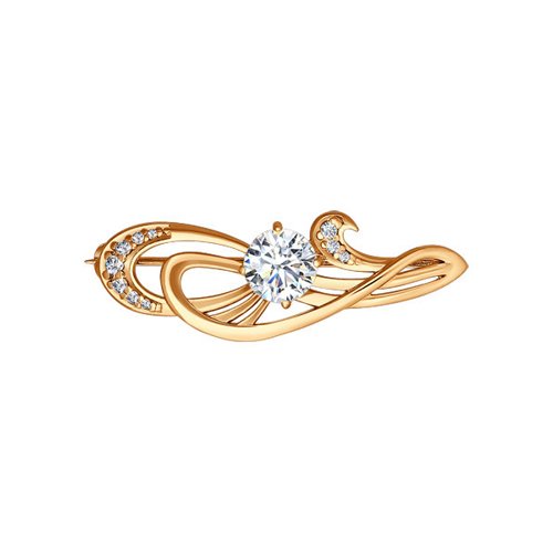 

Брошь из серебра SOKOLOV 93040001, фианит, 93040001