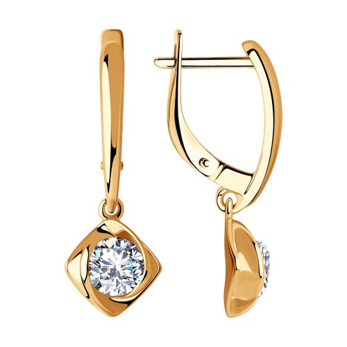

Серьги подвески из серебра SOKOLOV 93020913, фианит, 93020913