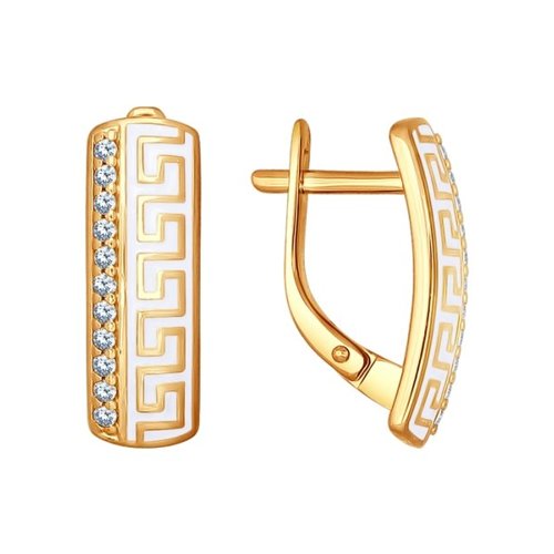 

Серьги женские из серебра SOKOLOV 93020553, фианит/эмаль, 93020553