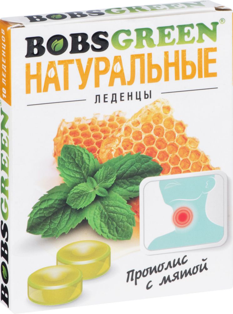 

Леденцы Bobsgreen прополис с мятой 3.2 г 10 штук