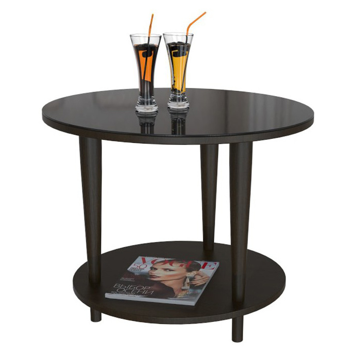 фото Журнальный столик мебелик beautystyle 10 2489 60х60х50 см, венге/стекло чёрное