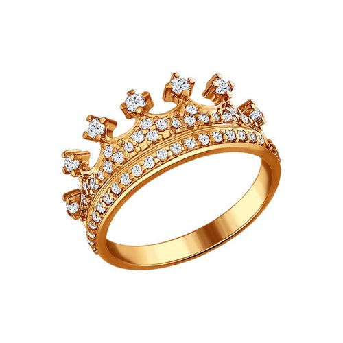 

Серебряное позолоченное кольцо женское в форме короны SOKOLOV 93010368 р.18.5