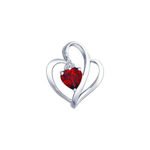 

Бегунок из серебра SOKOLOV 92030003, гранат/фианит, 92030003