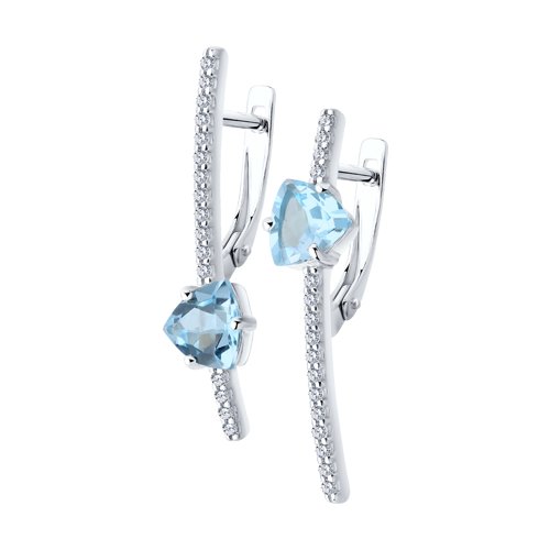 

Серьги из серебра SOKOLOV 92022198, топаз/фианит, 92022198