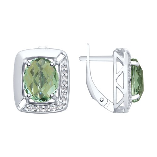 

Серьги женские из серебра SOKOLOV 92022052, кварц/фианит, 92022052