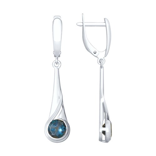 

Серьги женские из серебра SOKOLOV 92021922, топаз, 92021922