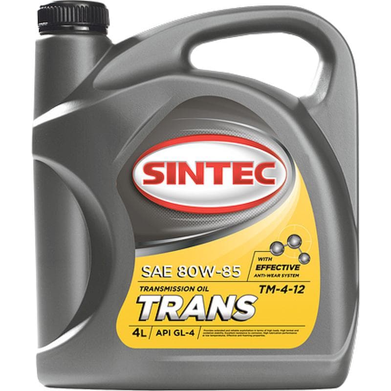 фото Трансмиссионное масло sintec тм4-12 (gl-4) 80w-85 4л 900272