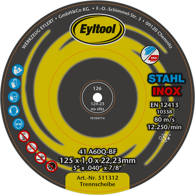 фото Диск отрезной абразивный по стали eyltool 51 131 6