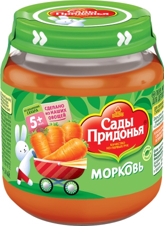 Пюре овощное Сады Придонья Морковь c 5 мес. 120 г, 1 шт.