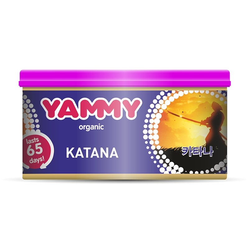 фото Ароматизатор с растительным наполнителем yammy, баночка, katana, 42 гр, d016