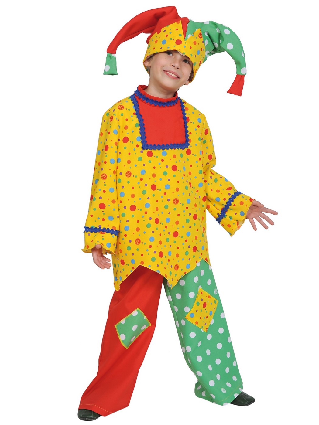 фото Карнавальный костюм карнавалофф шут, цв. желтый р.116