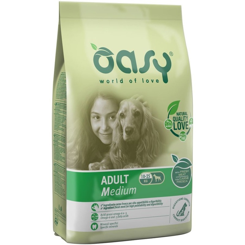 фото Сухой корм для собак oasy dry dog adult medium, курица, 3кг