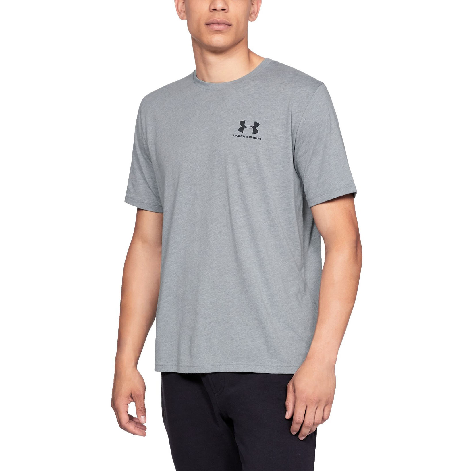 Футболка мужская Under Armour Sportstyle Left Chest Logo SS серая SM INT