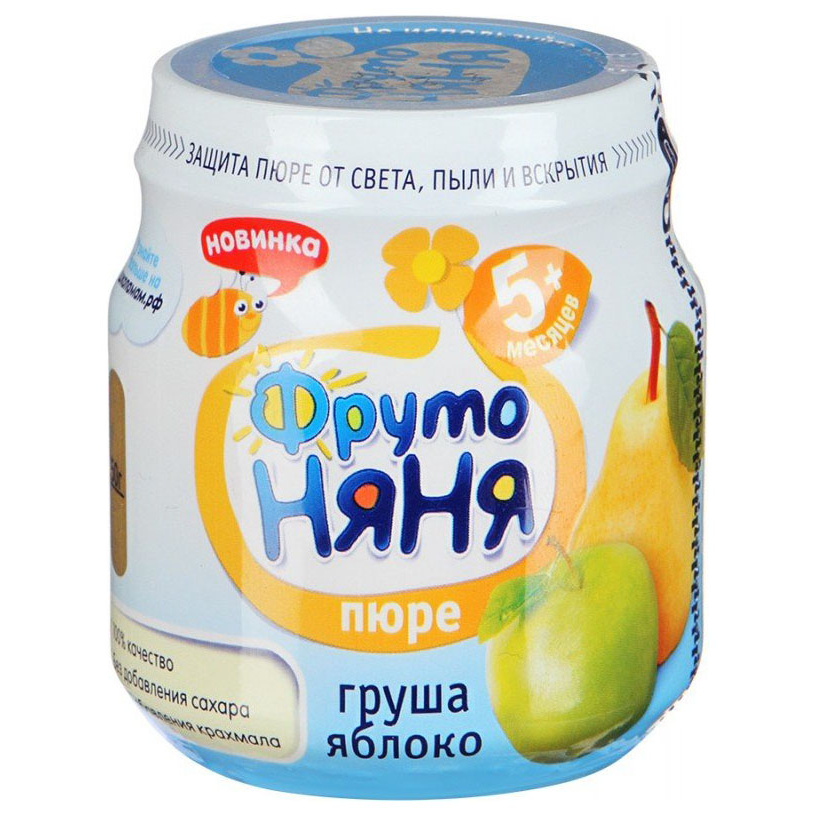 Пюре фруктовое ФрутоНяня Груша и яблоко с 5 мес. 100 г, 1 шт. mebel-so-sklada74.