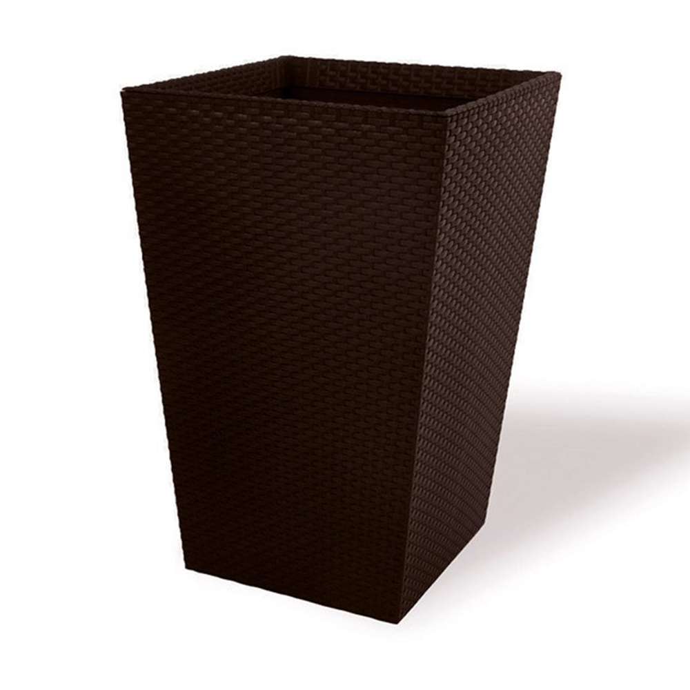 фото Кашпо садовое keter 228975 rattan planter m коричневый