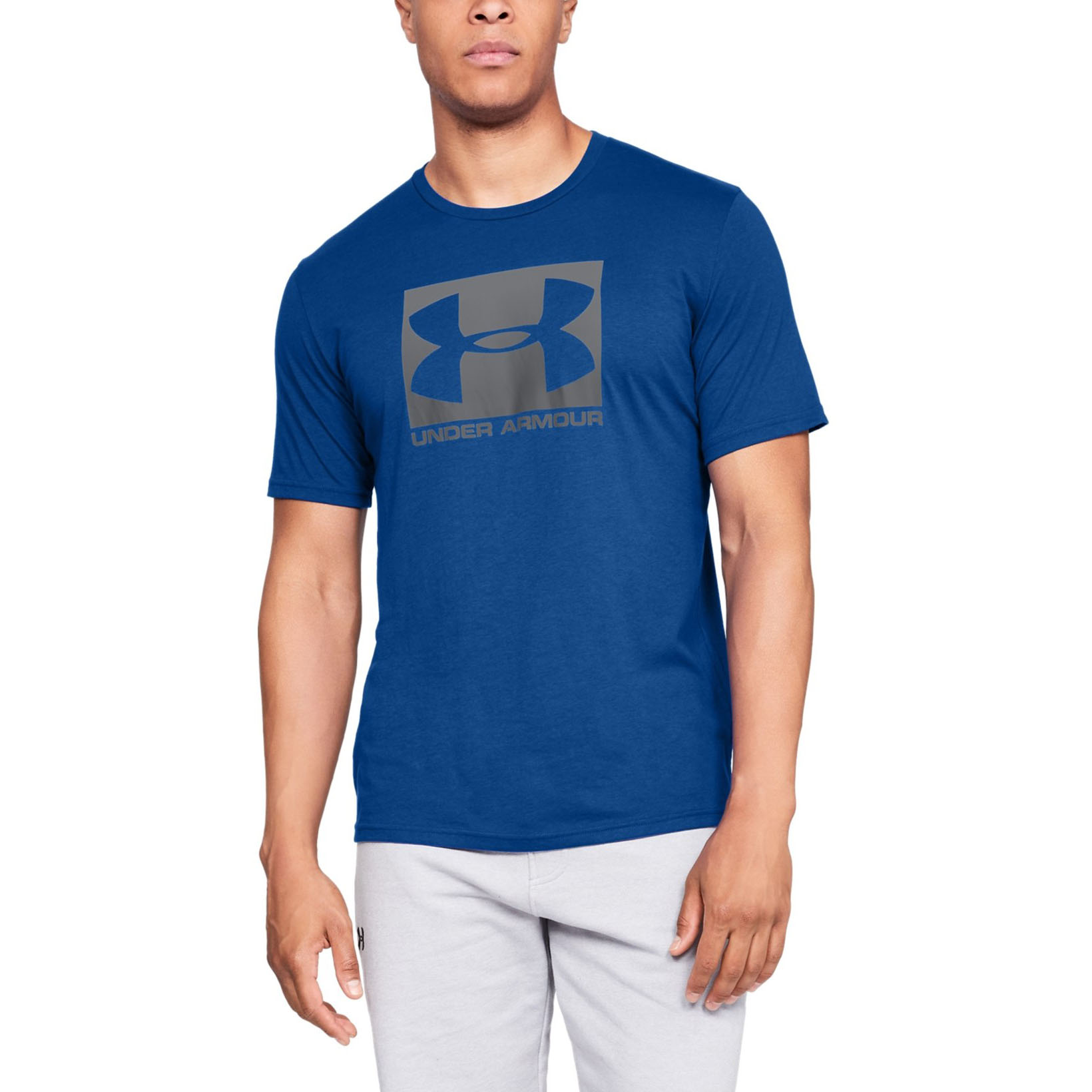 фото Футболка under armour boxed sportstyle graphic charged cotton ss, 400 синяя, xxl