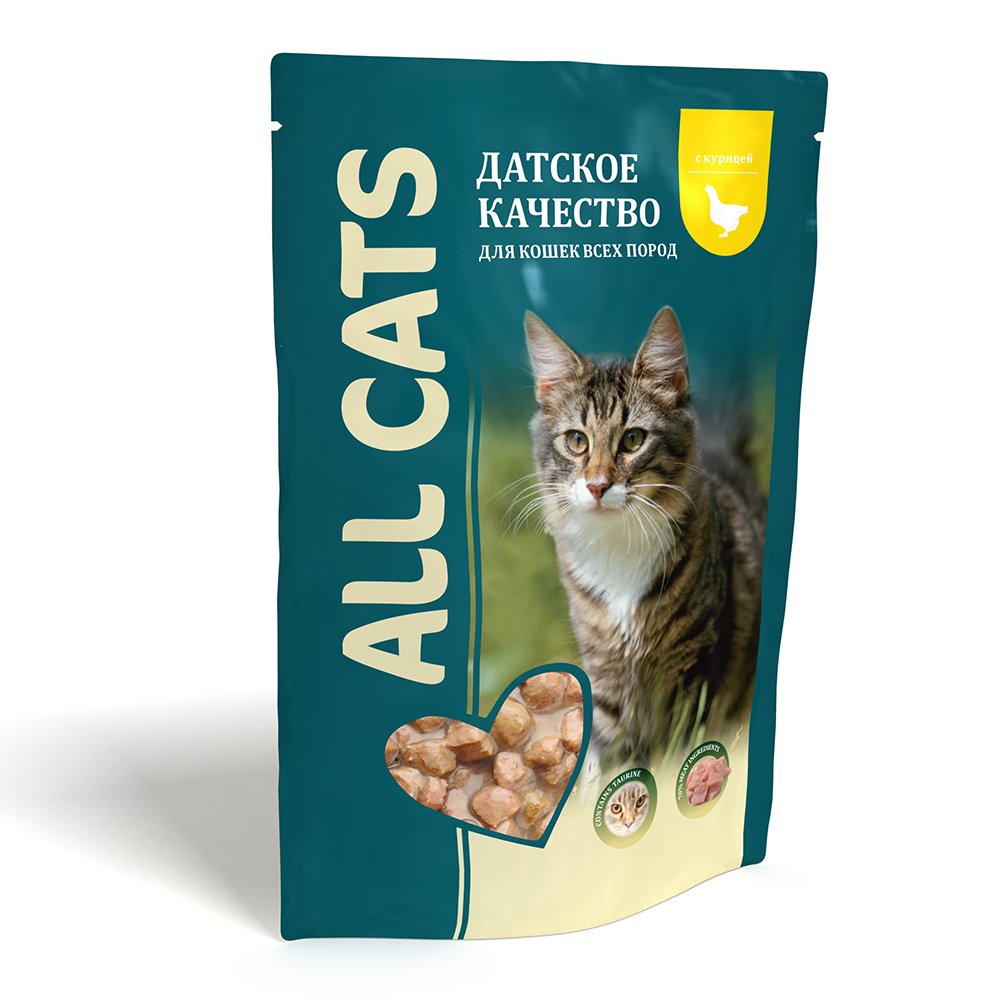 фото Влажный корм для кошек all cats, курица, 25шт по 85г