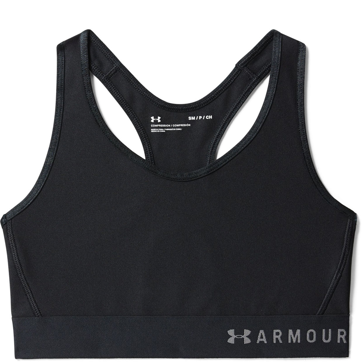 фото Топ женский under armour mid support 1307196 черный lg int