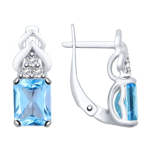 

Серьги из серебра SOKOLOV 92021649, топаз/фианит, 92021649