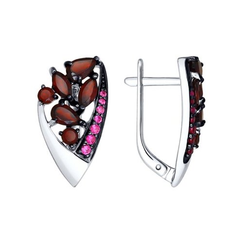 

Серьги из серебра SOKOLOV 92021497, корунд/гранат, 92021497