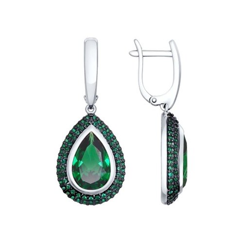 

Серьги женские из серебра SOKOLOV 92021469, ситал/фианит, 92021469