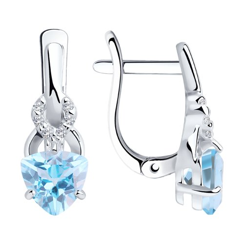 

Серьги из серебра SOKOLOV 92021177, топаз/фианит, 92021177
