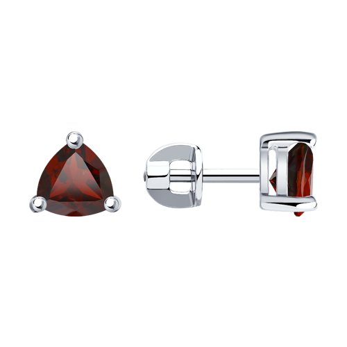 

Серьги пусеты из серебра SOKOLOV 92020042, гранат, 92020042