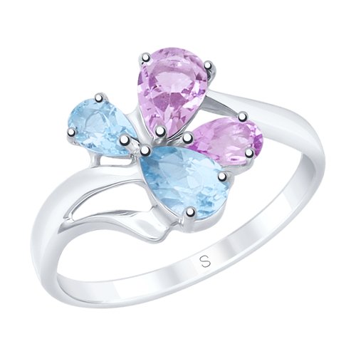 

Кольцо из серебра р. 18,5 SOKOLOV 92011825, топаз\аметист, 92011825