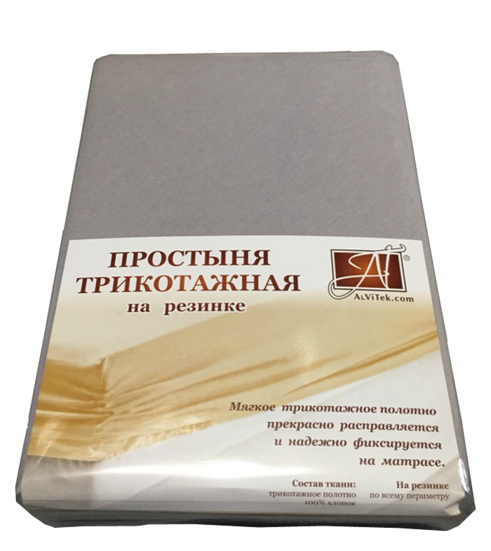 фото Простыня на резинке альвитек 200x200 см бежевый