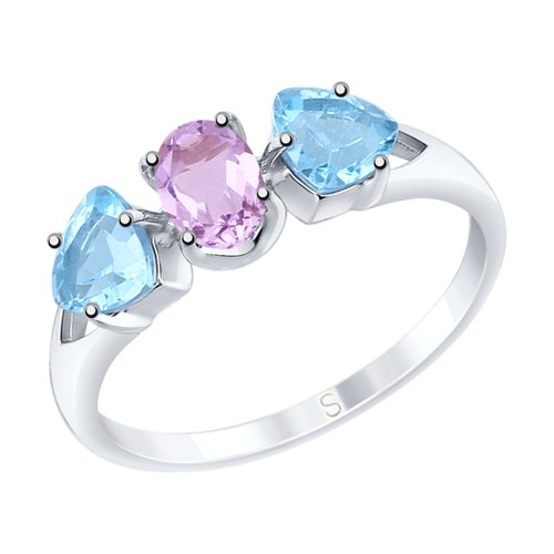 

Кольцо из серебра р. 19 SOKOLOV 92011587, топаз/аметист, 92011587