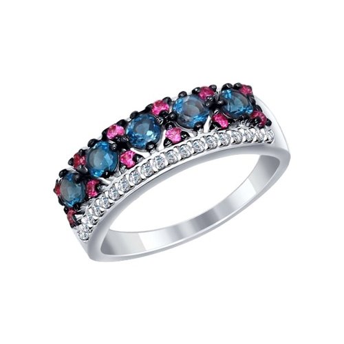 

Кольцо из серебра р. 17,5 SOKOLOV 92011283, топаз\фианит, 92011283