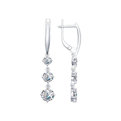 

Серьги женские из серебра SOKOLOV 89020037, фианит, 89020037