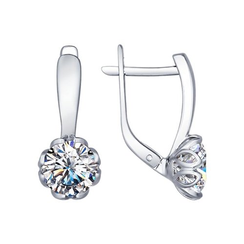 

Серьги женские из серебра SOKOLOV 89020027, фианит, 89020027