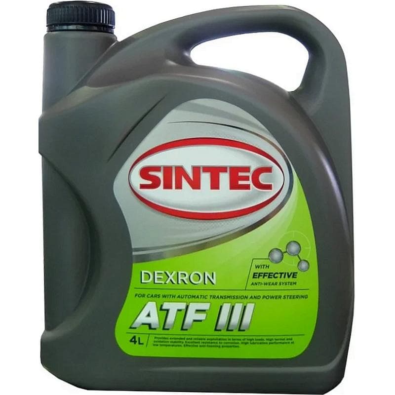 фото Трансмиссионное масло sintec atf iii dexron 4 л 900265