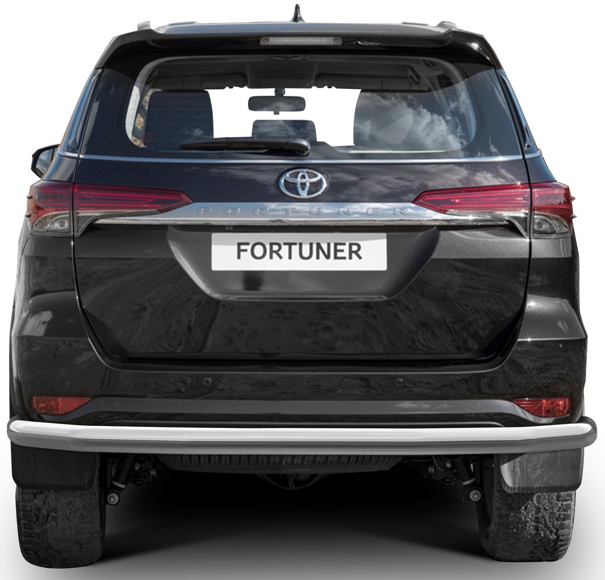 фото Защита заднего бампера d76 rival для toyota fortuner ii 2017-2020, нерж. сталь, r.5720.008