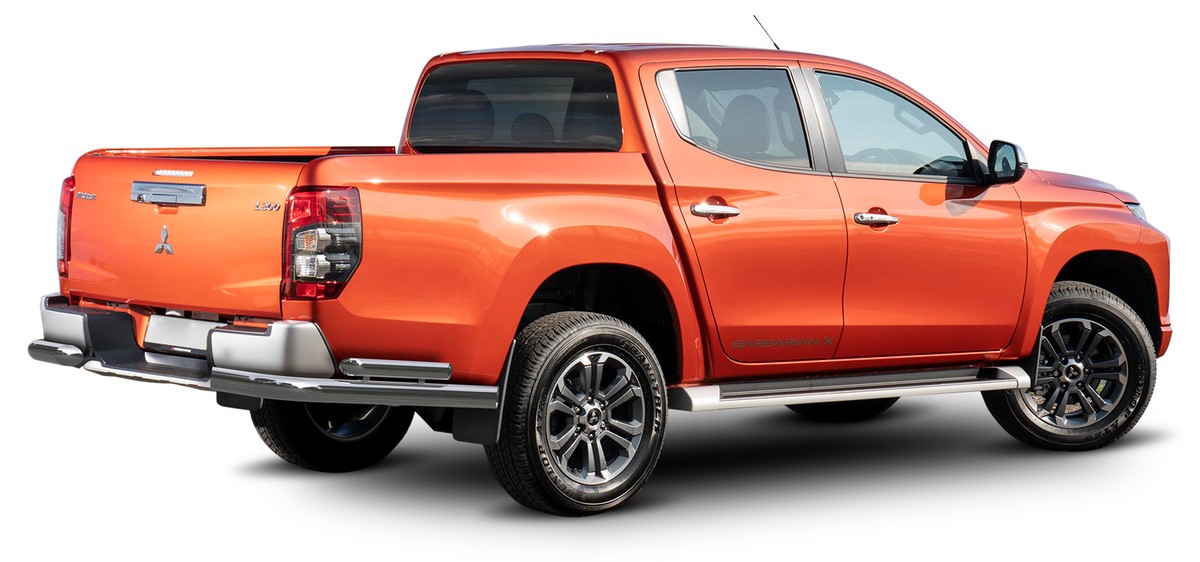 

Защита заднего бампера d76+d57 уголки Rival Mitsubishi L200 V 2018-, 2 ч., R.4016.006, уголки