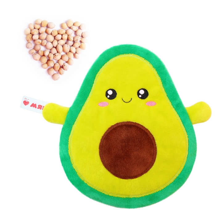 Игрушка грелка с вишневыми косточками Мякиши Авокадо, для новорожденных 0+ развивающая игрушка с вишневыми косточками
