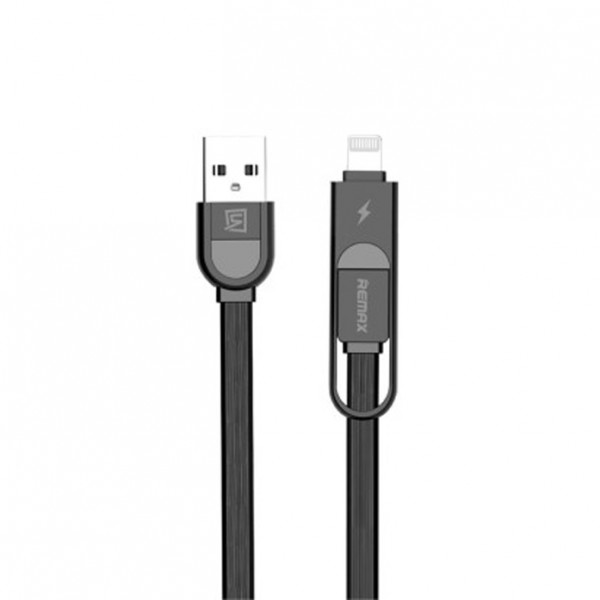 Кабель Remax RC-033T Lightning/microUSB 1м Black