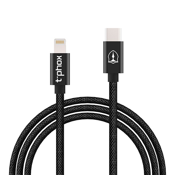фото Кабель t-phox fastcharge type-c to lightning (18w) (black)