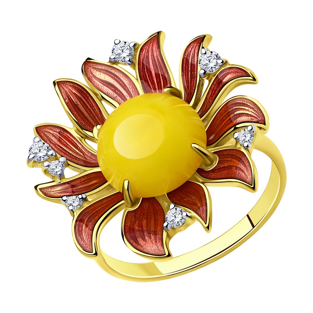 

Кольцо из серебра с янтарем р. 18 SOKOLOV 83010066, 83010066