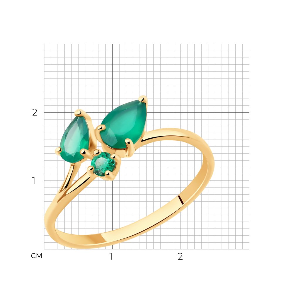 фото Кольцо sokolov из золота с агатами и фианитом женское 716119 17,5