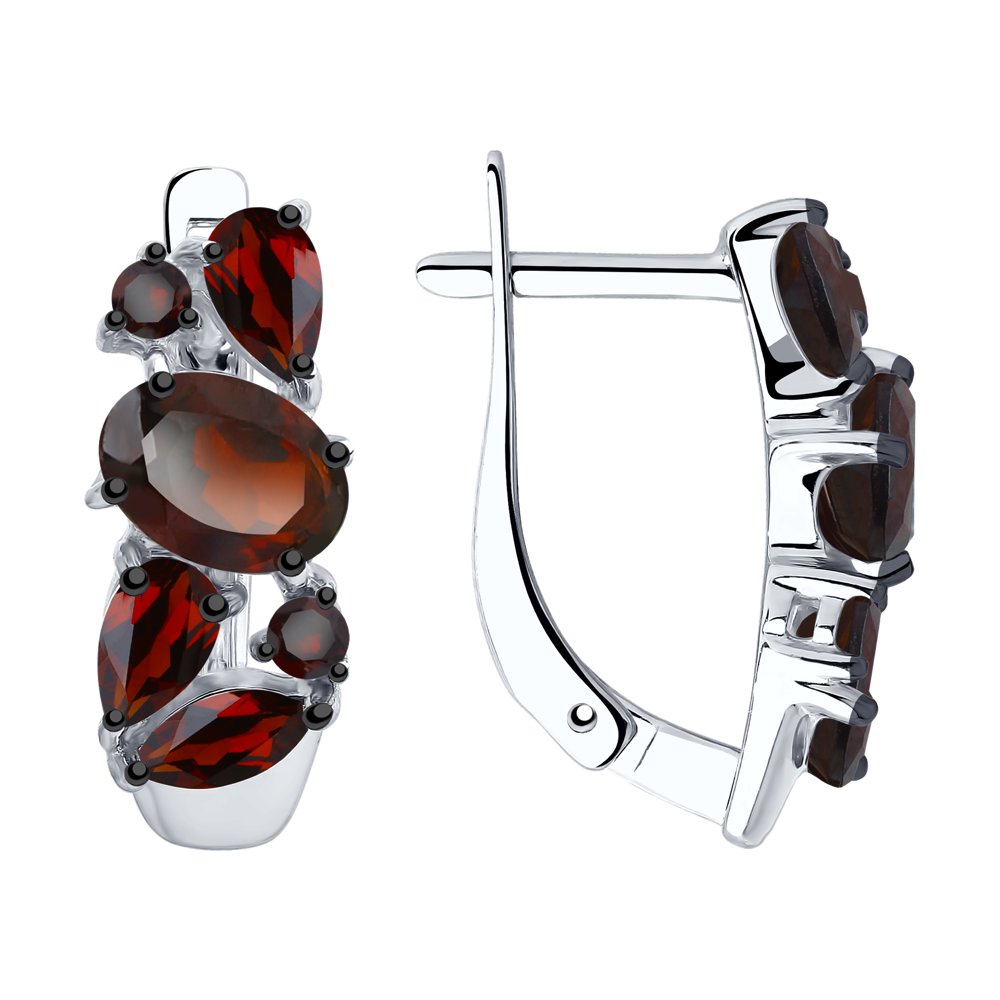 

Серьги из серебра SOKOLOV 92022016, гранат, 92022016